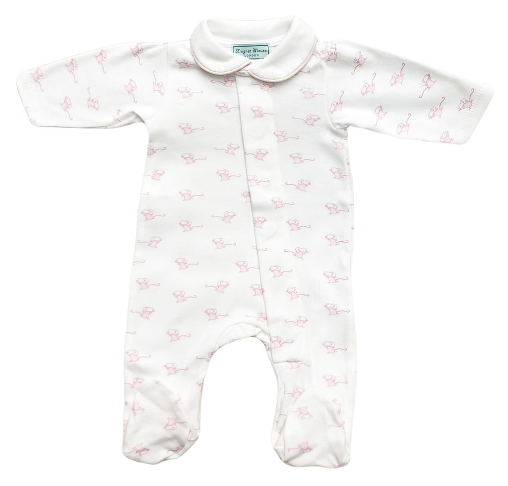 Pink Mouse Magnetic Footed Onesie