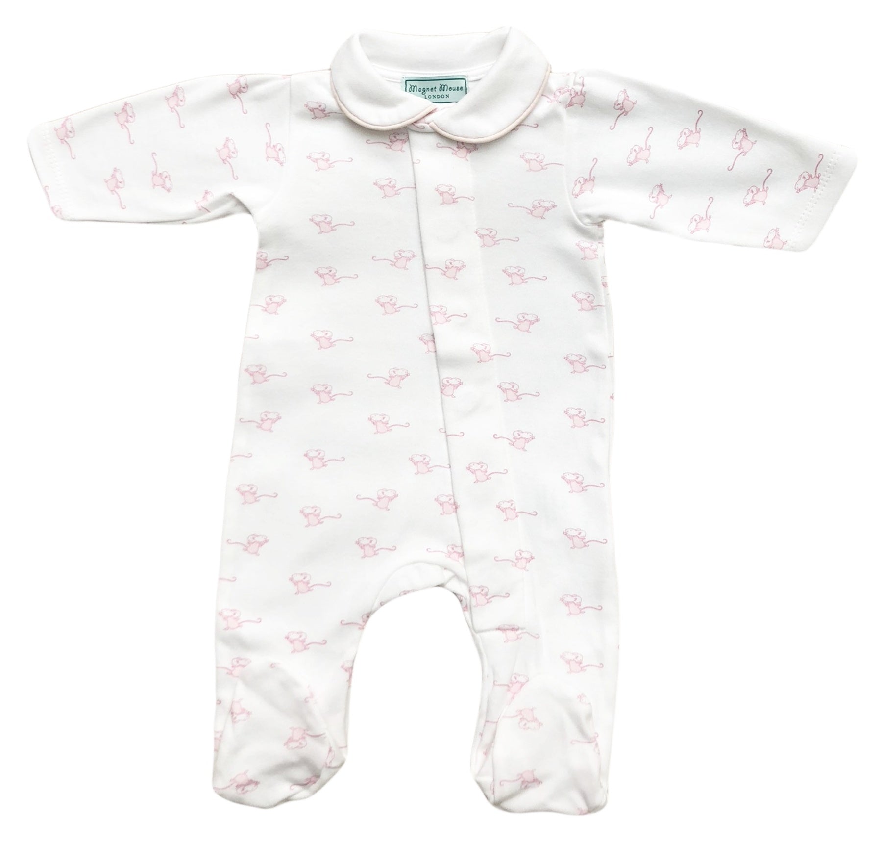 Pink Mouse Magnetic Footed Onesie