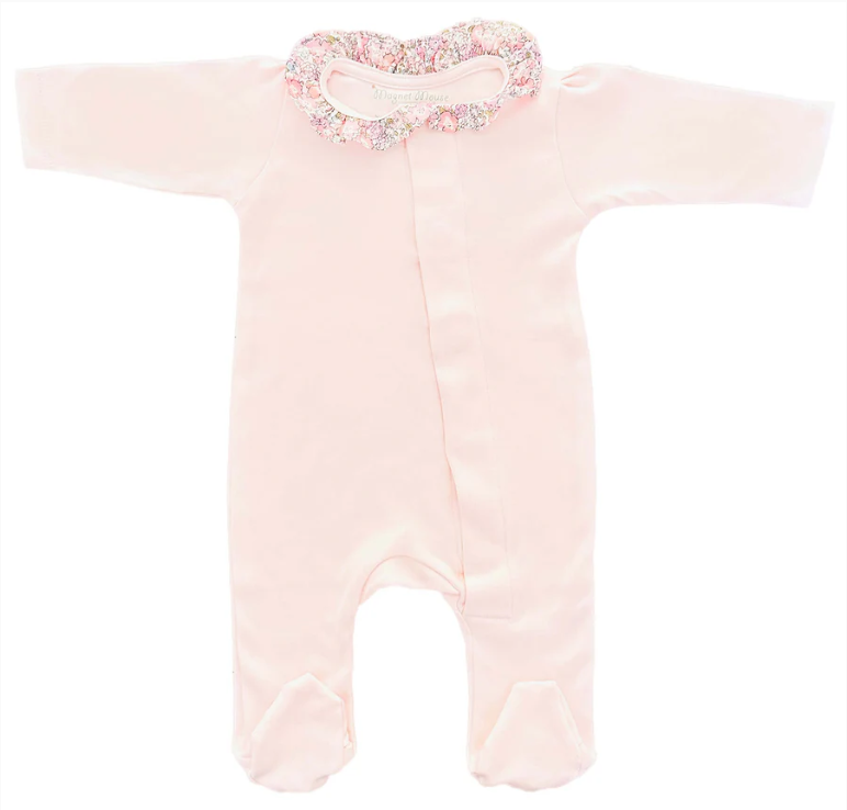 Baby Pink Liberty Michelle Magnetic Ruffle Onesie