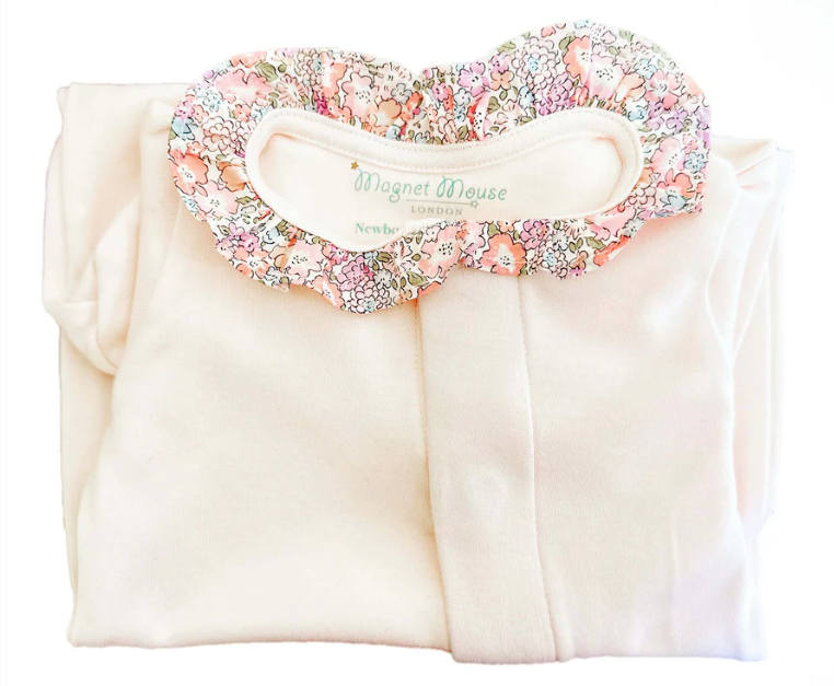 Baby Pink Liberty Michelle Magnetic Ruffle Onesie