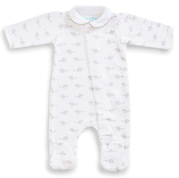Grey Mouse Magnetic Footed Onesie
