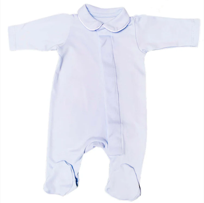 Pale Blue Magnetic Footed Onesie